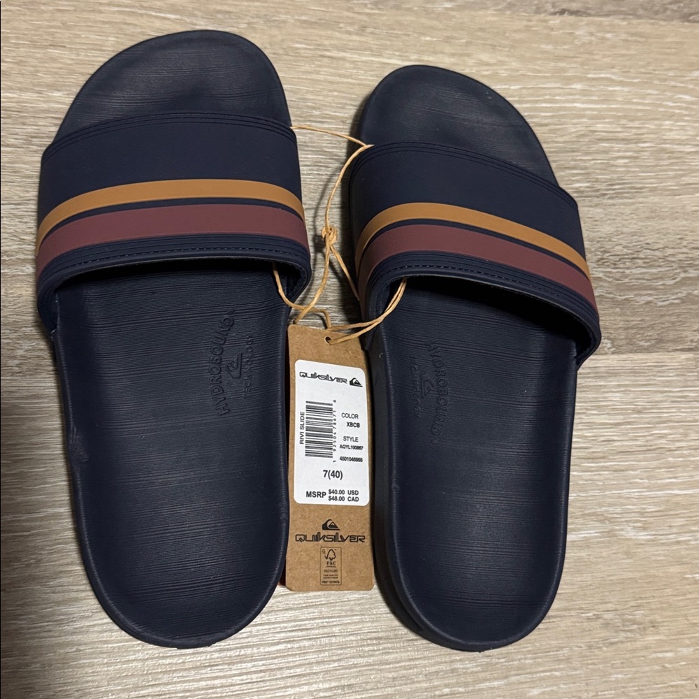 🆕 Quiksilver Dark Blue Slide Sandals